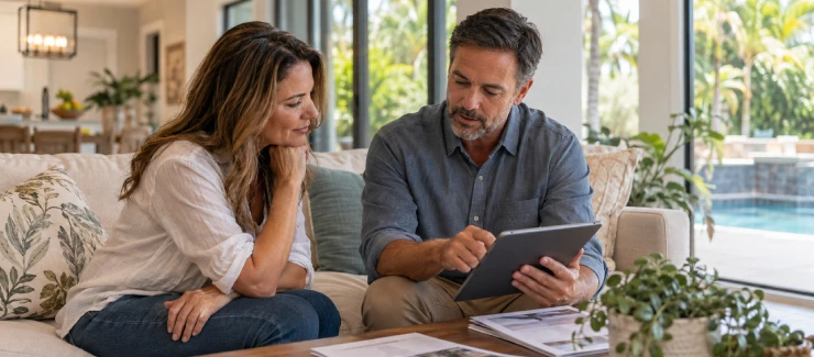 Homeowner discussing a mold assessment scope with an environmental consultant.