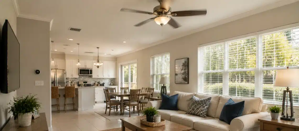 normal Florida home interior after power and air conditioning are restored
