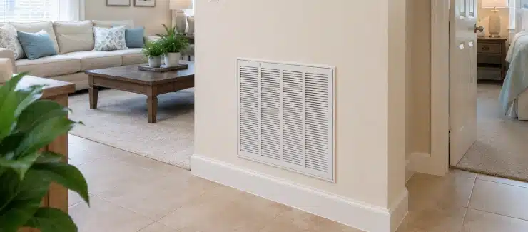 Florida home interior near an HVAC vent with no visible moisture damage