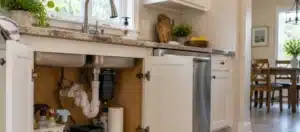 Florida home area after a small plumbing leak appears dry