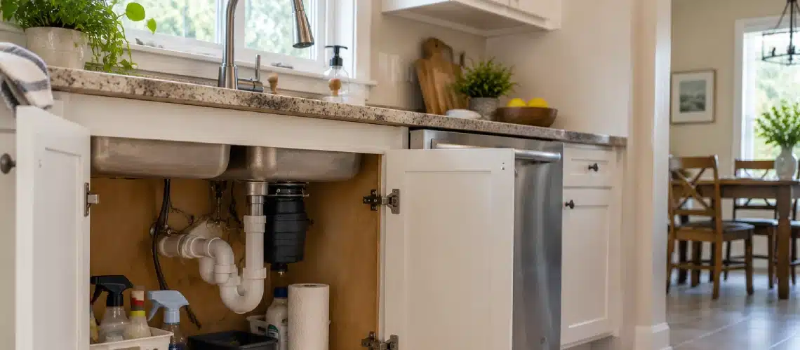 Florida home area after a small plumbing leak appears dry