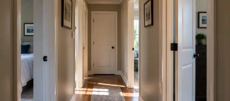 stuffy bedroom at the end of a hallway with limited airflow in a Maine or New Hampshire home