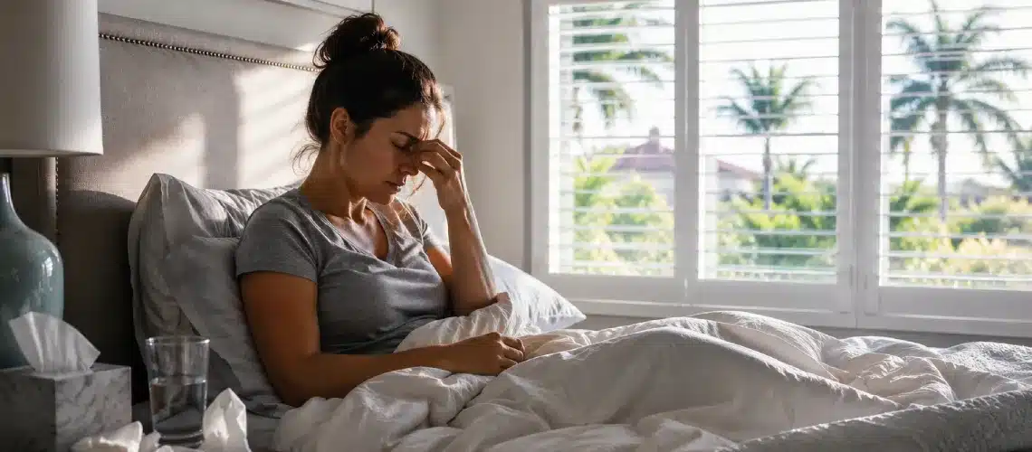 Florida homeowner experiencing indoor discomfort and poor air quality symptoms despite AC running